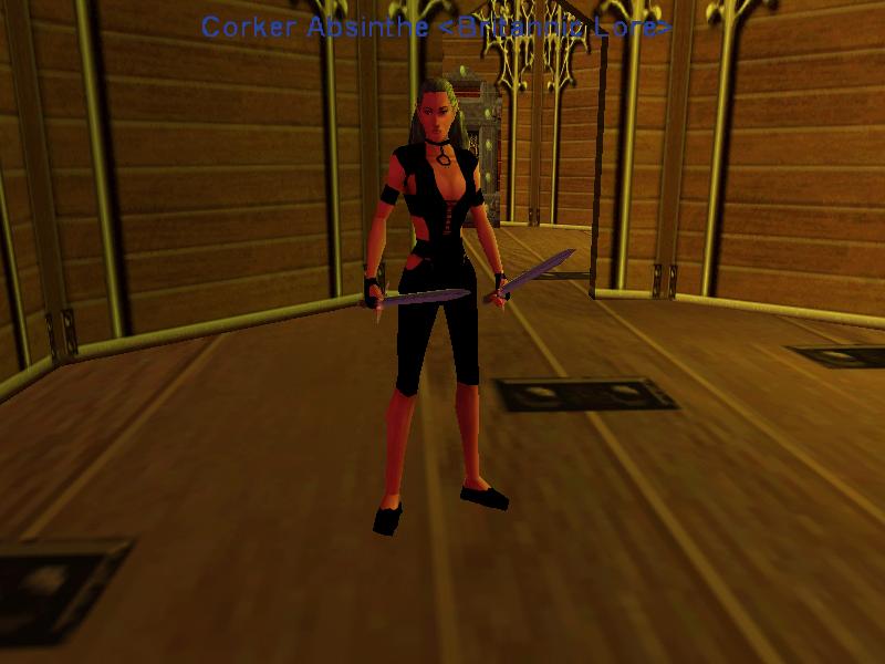 Corker in her bank outfit